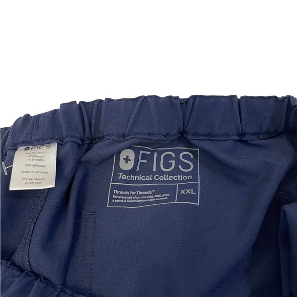 FIGS Men Scrub Pants Drawstring With SIDE & Back Pockets Size XXL Navy Blue - Picture 7 of 11